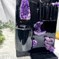 Shadow and Insight Ceramic Altar | Black 5x7 with Amethyst, Lepidolite Snake and Flower Vase