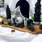 Lunar Veil: Moonstone Crystal Altar with Scrying Mirror, Obsidian, and Candle Holders for Lunar Rituals and Spiritual Clarity