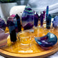Fluorite Crystal Altar | Detachable Oil Burner, Four Tealights & Incense Holder