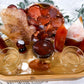Energy & Creativity Bamboo Tray | Carnelian Coaster with Towers, Hamsa, Moon Bowl & Tealight Altar