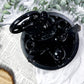 Shadowmother: Dark Goddess Altar Set with Obsidian Flame, Spiral Goddess, Triple Moon Incense Burner, and Chime Holders