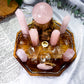 Rose Glow | Rose Quartz Crystal Altar with Double Tealight Holders