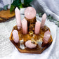 Rose Glow | Rose Quartz Crystal Altar with Double Tealight Holders