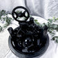Shadowmother: Dark Goddess Altar Set with Obsidian Flame, Spiral Goddess, Triple Moon Incense Burner, and Chime Holders