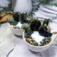 Labradorite Crystal Teacup Candle | Protection Candle with Labradorite Palm Stone, Moon & Goddess