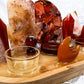 Energy & Creativity Bamboo Tray | Carnelian Coaster with Towers, Hamsa, Moon Bowl & Tealight Altar