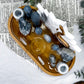 Calm & Clarity Bamboo Tray | Angelite & Celestite Altar with White Lotus, Gold Snake & Clear Quartz Moons