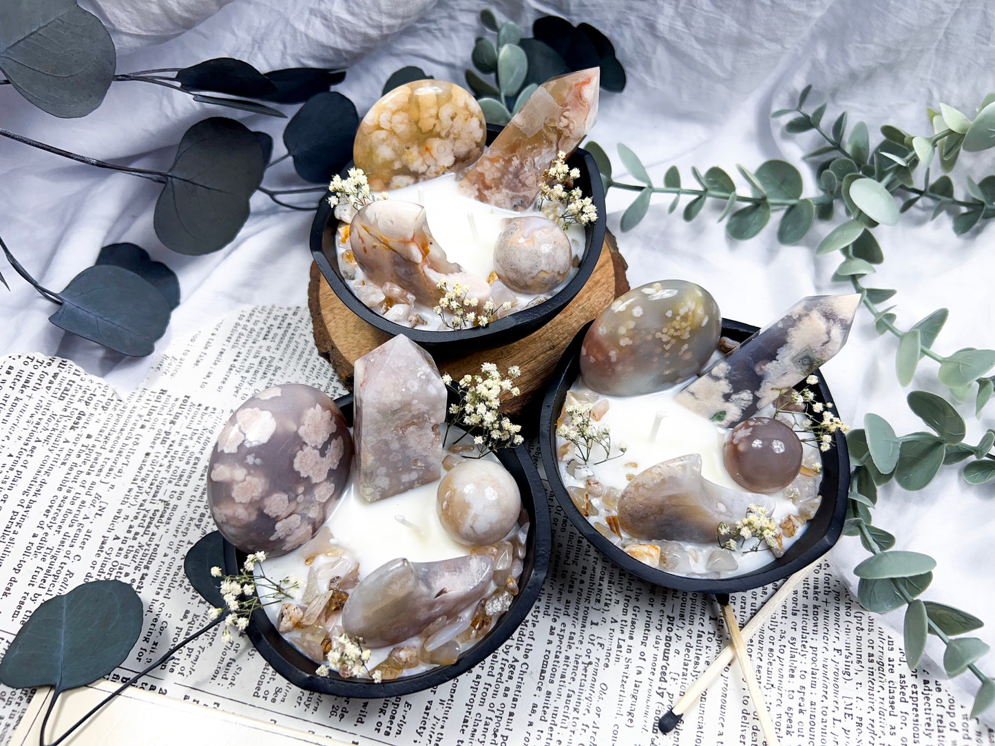 Flower Agate Bowl | Cast Iron Candle