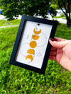 Happiness + Vitality Art | 4x6 Framed Original Moon Phase Drawing
