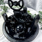 Shadowmother: Dark Goddess Altar Set with Obsidian Flame, Spiral Goddess, Triple Moon Incense Burner, and Chime Holders