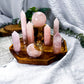 Rose Glow | Rose Quartz Crystal Altar with Double Tealight Holders