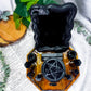 Veilkeeper Set | Obsidian Altar with Scrying Frame, Pentacle Cauldron, Tarot Holder and Double Chime Holders