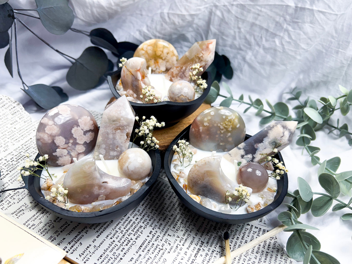 Flower Agate Bowl | Cast Iron Candle