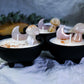 Blooming Heart Cauldron Candle | Rose Quartz & Flower Agate Ritual Candle for Love, Growth & Renewal