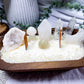Clear Quartz Crystal Candle | Handmade Soy Dough Bowl Candle | Clarity Candle with Bohemian Rose Scent