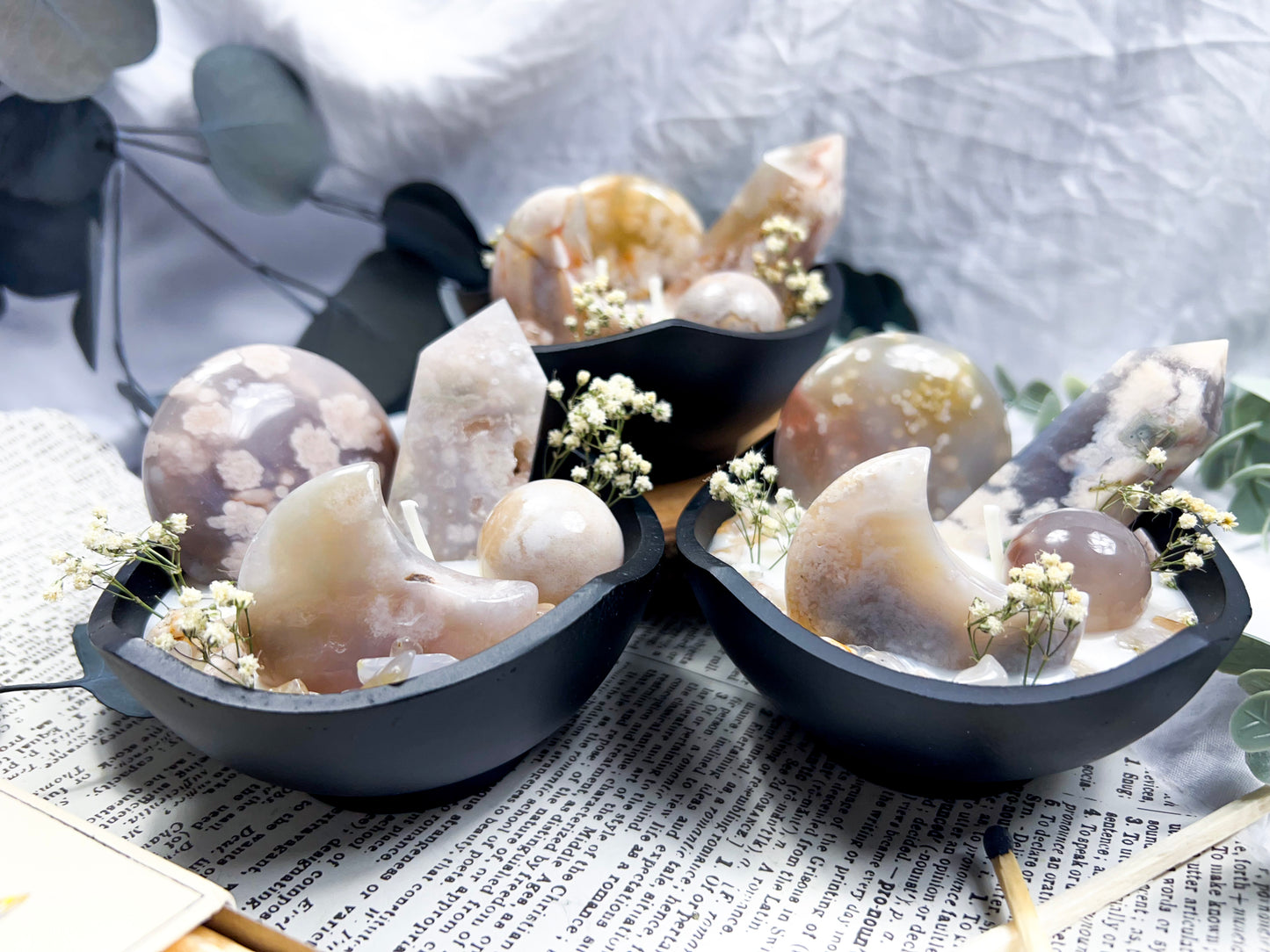 Flower Agate Bowl | Cast Iron Candle