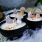 Blooming Heart Cauldron Candle | Rose Quartz & Flower Agate Ritual Candle for Love, Growth & Renewal
