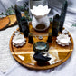 Labradorite Lotus Altar | Detachable Lotus Oil Burner, Lotus Tealight Holders, Flower Vases & Crystal Display