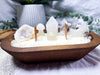 Clear Quartz Crystal Candle | Handmade Soy Dough Bowl Candle | Clarity Candle with Bohemian Rose Scent