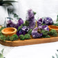 Amethyst Altar Tray | Acacia Wood with Tealight Holder, Incense Holder, Druzy Clusters, and Crystal Display