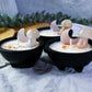 Blooming Heart Cauldron Candle | Rose Quartz & Flower Agate Ritual Candle for Love, Growth & Renewal