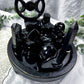 Shadowmother: Dark Goddess Altar Set with Obsidian Flame, Spiral Goddess, Triple Moon Incense Burner, and Chime Holders