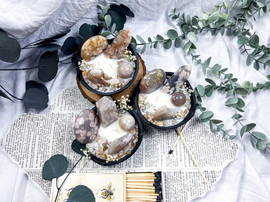 Flower Agate Bowl | Cast Iron Candle