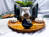 Labradorite Lotus Altar | Detachable Lotus Oil Burner, Lotus Tealight Holders, Flower Vases & Crystal Display