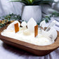 Clear Quartz Crystal Candle | Handmade Soy Dough Bowl Candle | Clarity Candle with Bohemian Rose Scent
