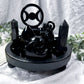 Shadowmother: Dark Goddess Altar Set with Obsidian Flame, Spiral Goddess, Triple Moon Incense Burner, and Chime Holders