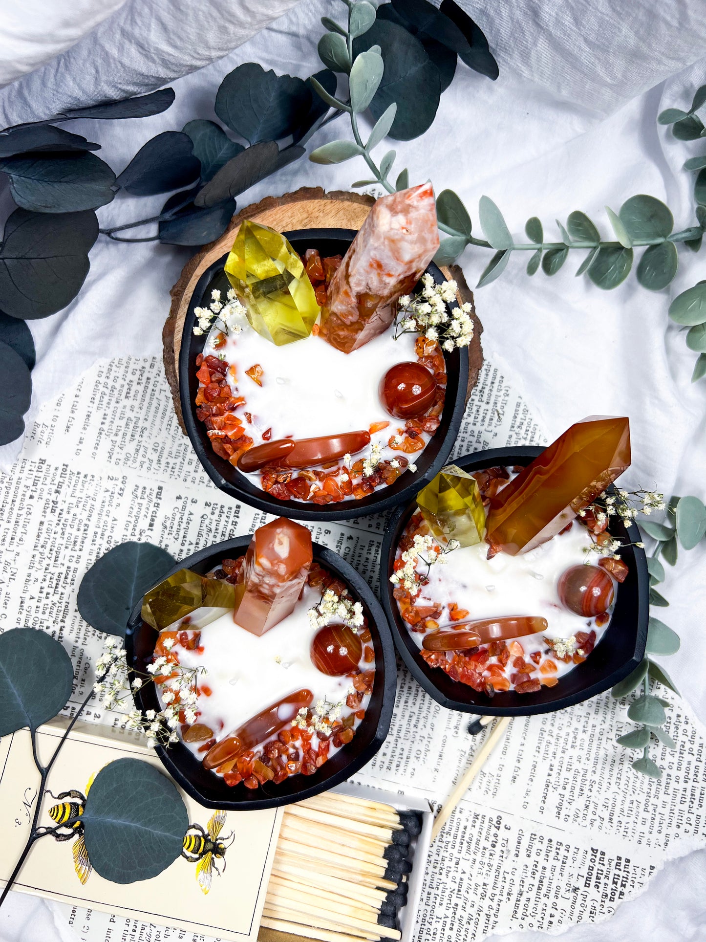 Carnelian Bowl | Cast Iron Candle