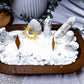 Howlite Crystal Candle | Handmade Soy Dough Bowl Candle | Calming Candle with Bohemian Rose Scent