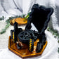 Veilkeeper Set | Obsidian Altar with Scrying Frame, Pentacle Cauldron, Tarot Holder and Double Chime Holders