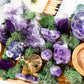 Amethyst Altar Tray | Acacia Wood with Tealight Holder, Incense Holder, Druzy Clusters, and Crystal Display