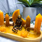Golden Healer & Orange Calcite Crystal Altar | Double Tarot, Double Chime, Incense & Tealight Meditation Altar