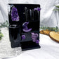 Shadow and Insight Ceramic Altar | Black 5x7 with Amethyst, Lepidolite Snake and Flower Vase