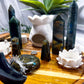 Labradorite Lotus Altar | Detachable Lotus Oil Burner, Lotus Tealight Holders, Flower Vases & Crystal Display