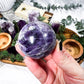 Amethyst Altar Tray | Acacia Wood with Tealight Holder, Incense Holder, Druzy Clusters, and Crystal Display