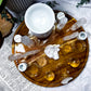 Clear Quartz Moon Phase Altar | Detachable Oil Burner, Three Tealights, Four Chime Holders & Incense Holder