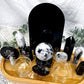 Intuition & Protection Bamboo Tray | Moonstone & Obsidian Altar with Scrying Mirror & Triple Goddess Tile