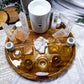 Clear Quartz Moon Phase Altar | Detachable Oil Burner, Three Tealights, Four Chime Holders & Incense Holder