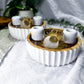 Moon Petal | Clear Quartz Tarot Altar with Double Chime Holders, Tealight Holder and Jasmine