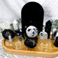 Intuition & Protection Bamboo Tray | Moonstone & Obsidian Altar with Scrying Mirror & Triple Goddess Tile