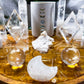 Clear Quartz Moon Phase Altar | Detachable Oil Burner, Three Tealights, Four Chime Holders & Incense Holder