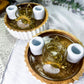 Moon Petal | Clear Quartz Tarot Altar with Double Chime Holders, Tealight Holder and Jasmine