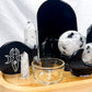 Intuition & Protection Bamboo Tray | Moonstone & Obsidian Altar with Scrying Mirror & Triple Goddess Tile
