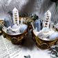 Brass Chakra Howlite Candle | Howlite Moonphase Tower Angel Tower and Clear Quartz Points | Ritual and Meditation Tool