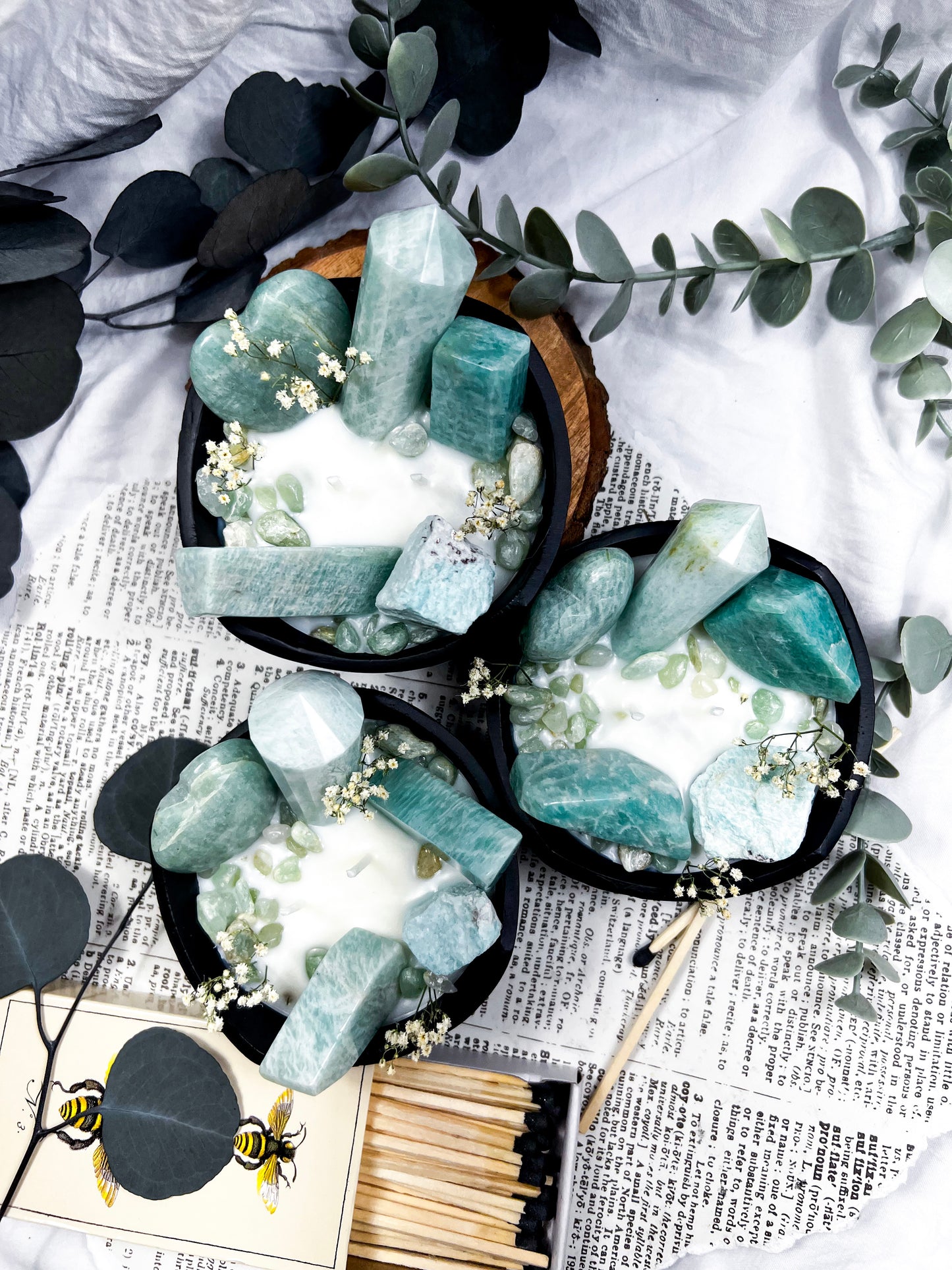 Amazonite Bowl | Cast Iron Candle