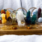 Queer Sanctuary: Rainbow Crystal Pride Altar Set with Towers, Spheres, Candle Holders, and Tarot Stand for Identity and Joyful Spellwork