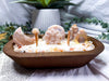 Flower Agate Crystal Candle | Handmade Soy Dough Bowl Candle | Growth Candle with Bohemian Rose Scent
